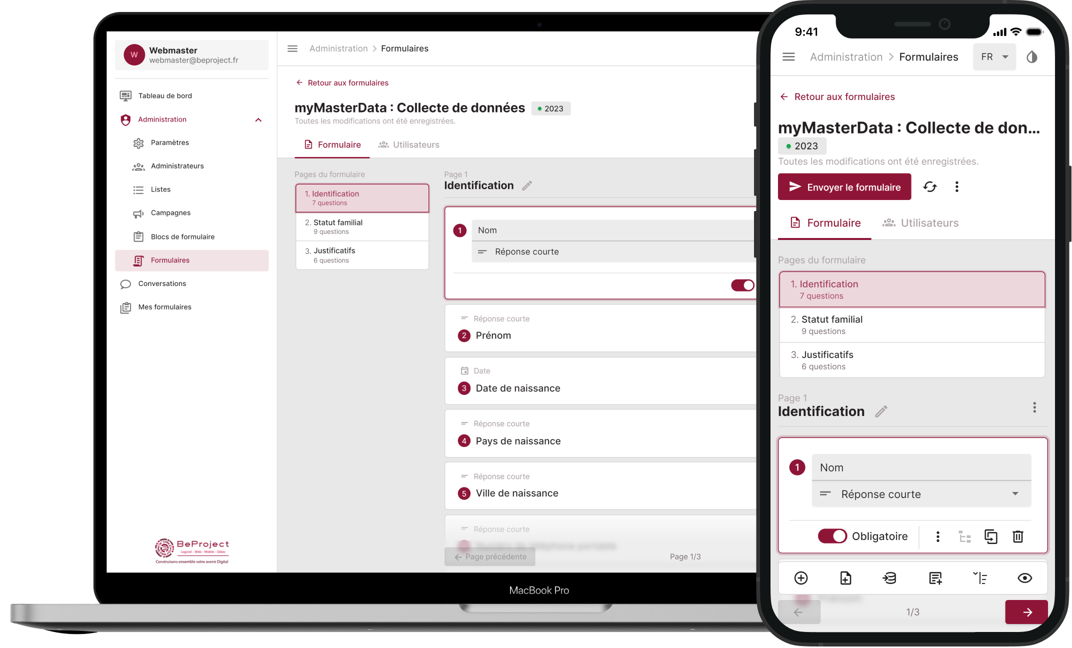 myMasterData - Création d'un formulaire
